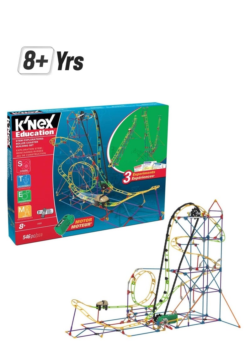 Knex K'NEX Education Kid STEM Explorations Roller Coaster Building Set (546 PCS) - Educational Roller Coaster Construction Kit  - Image 1