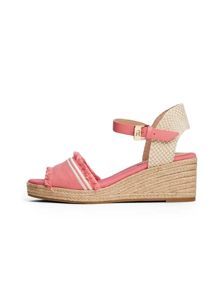 تومي هيلفيغر Fringe Canvas Medium Wedge Sandals