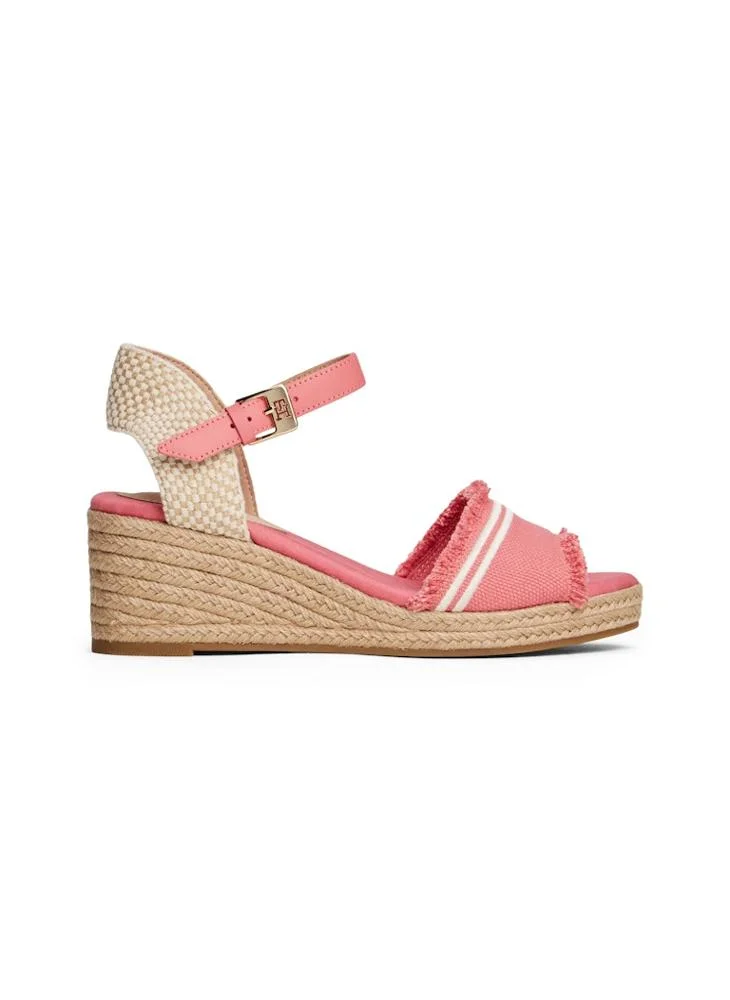 تومي هيلفيغر Fringe Canvas Medium Wedge Sandals