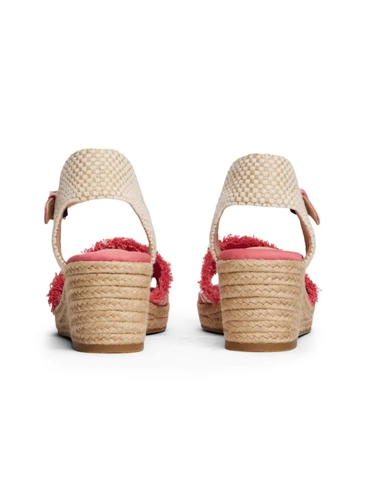 TOMMY HILFIGER Fringe Canvas Medium Wedge Sandals