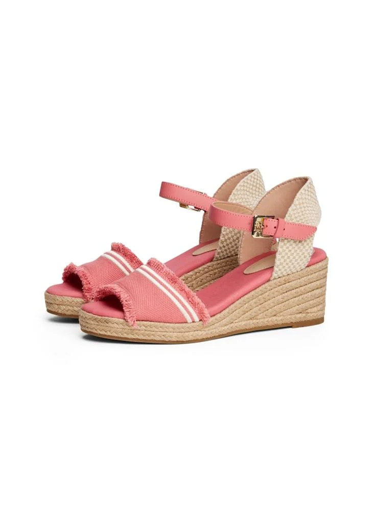 TOMMY HILFIGER Fringe Canvas Medium Wedge Sandals