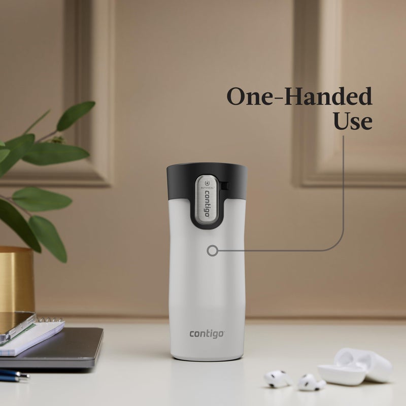 Contigo AUTOSEAL West Loop Vacuum-Insulated Stainless Steel Travel Mug with Easy-Clean Lid, 12oz, Salt Frosted Pearl - Image 5