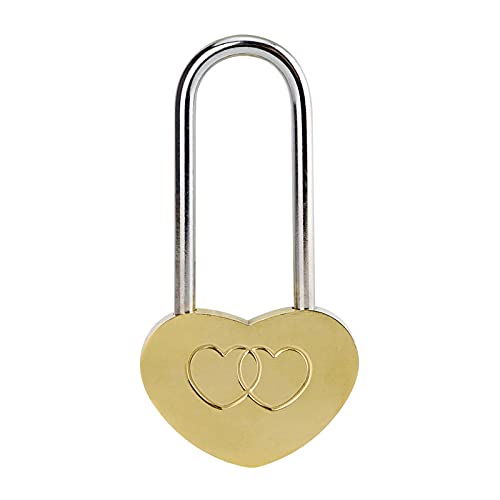 VeYocilk 3.5" 50mm Love Lock Heart Padlock,Single Heart Wish Lock for Lovers Wedding,Wish Day,Travel,Wish Tree,Bridge(NO Key) - Image 1