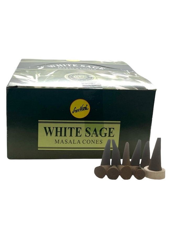 Govinda - Sreevani Natural Masala Incense Cones And Holder Bundle 120 Cones Total White Sage - Image 1