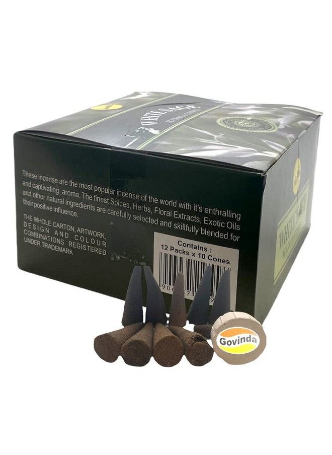 Govinda - Sreevani Natural Masala Incense Cones And Holder Bundle 120 Cones Total White Sage - Image 1