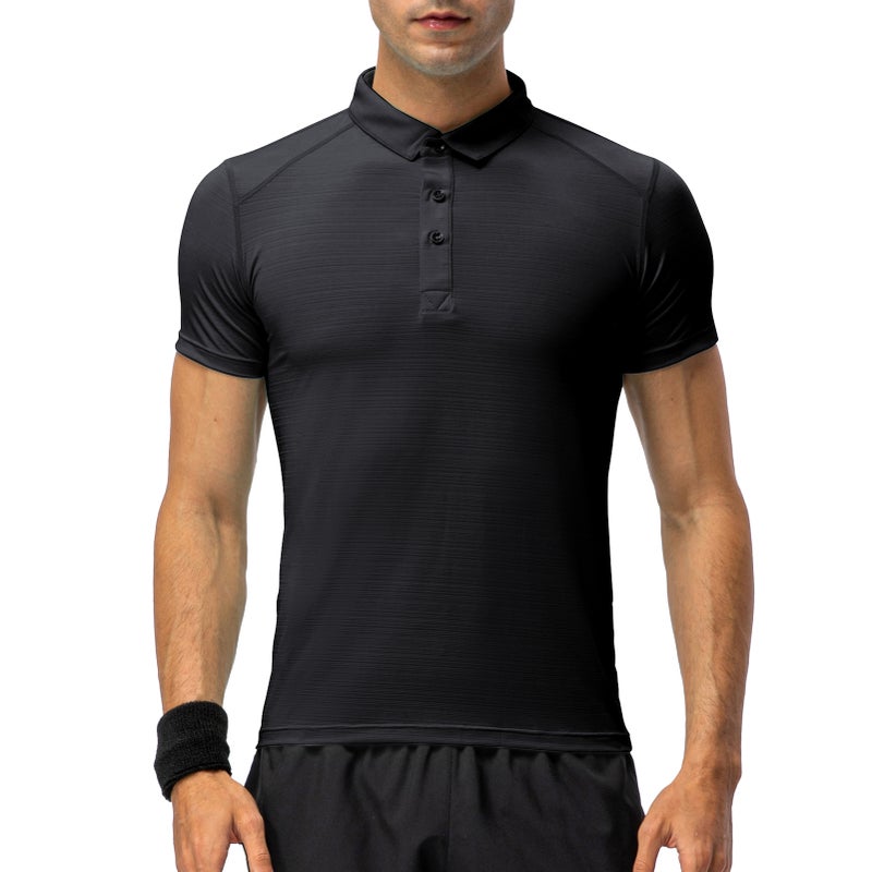 Men Women Sport Shirt Short Sleeve Buttoned Collar T-shirts for Tennis Golf Running - Image 1