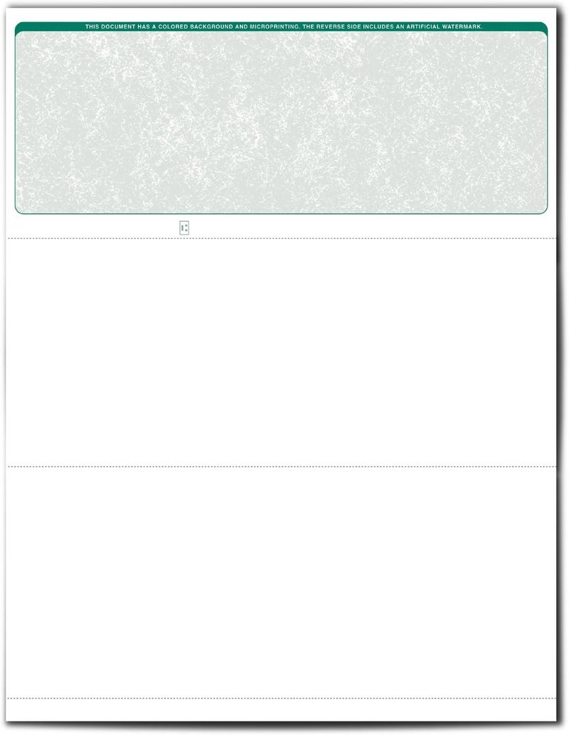 VersaCheck Secure Checks - 1000 Blank Business Voucher Checks - Green Classic - 1000 Sheets Form #1000 - Check on Top (10GC04-6660) - Image 2