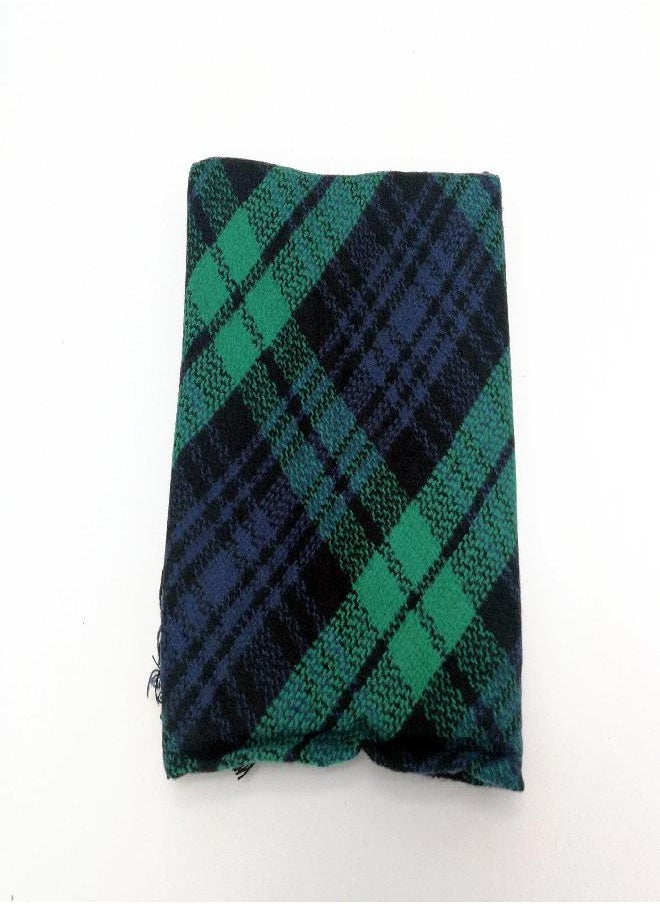 Wander Agio Wander Agio Womens Warm Scarf Triangle Shawls Large Scarves Stripe Plaid Fichu Dark Green Colour 3  - Image 2