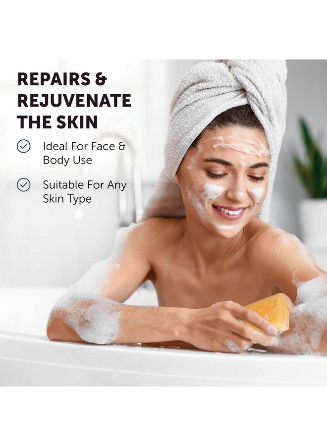 VALITIC Kojic Acid Dark Spot Remover Soap with Turmeric, Vitamin C, Retinol - Original Japanese Complex with Hyaluronic Acid, Vitamin E, Shea Butter, Castile Olive Oil - 3 Pack and African Net Sponge - Image 3