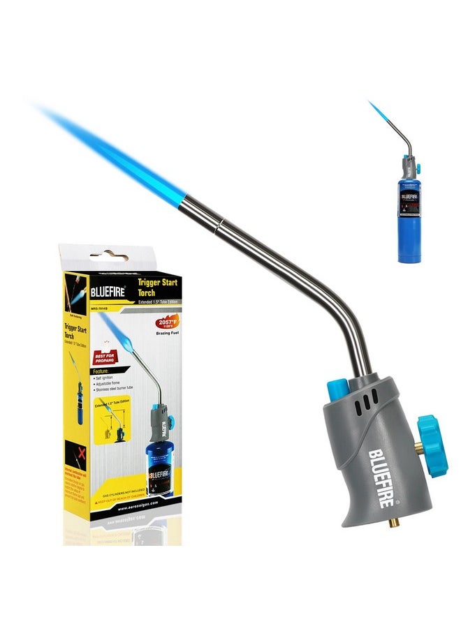 BLUEFIRE MRS-7014B Trigger Start Gas Welding Torch Head for Propane & MAP PRO Fuel,Extend 1.5" Burning Tube Nozzle Piezo Self Ignition Handhold Cylinder Soldering Brazing Triple-Point Flame - pzsku/ZB7914BE2A06CB6A64693Z/45/_/1740982786/5e85694e-cf2b-4afa-aae7-c1693b86e2c3