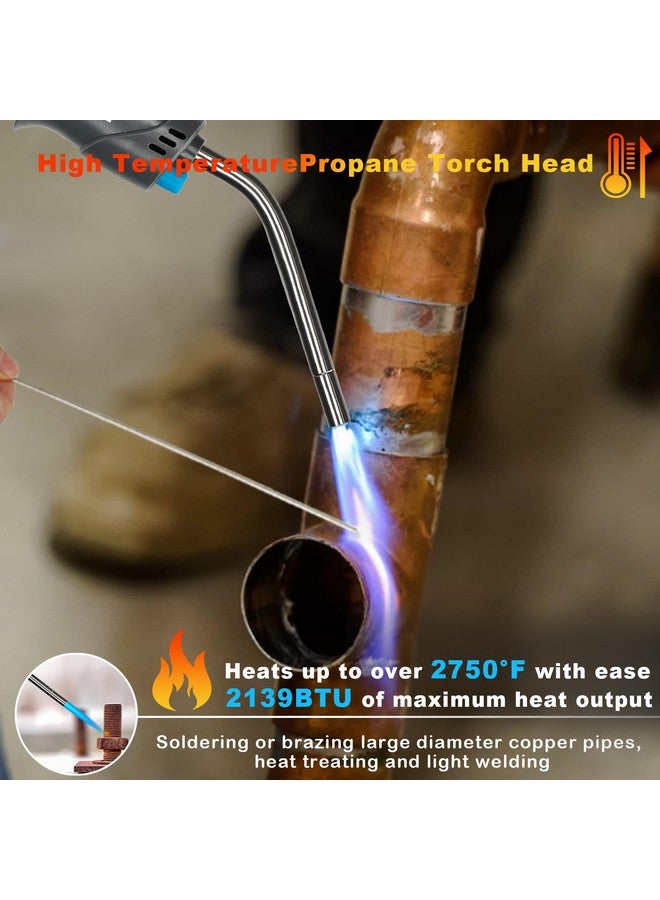 بلو فاير رأس شعلة اللحام بالغاز MRS-7014B من BLUEFIRE للبروبان ووقود MAP PRO، فوهة أنبوب الاحتراق الممتدة 1.5 بوصة، أسطوانة إشعال ذاتي بيزو، لحام، لهب ثلاثي النقاط - Image 2