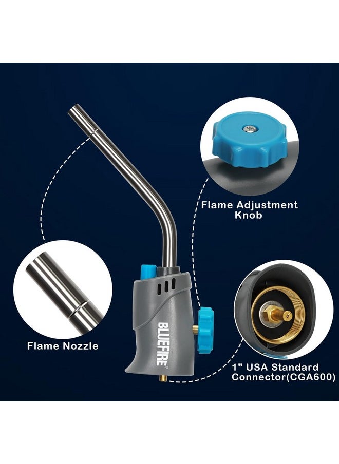 BLUEFIRE MRS-7014B Trigger Start Gas Welding Torch Head for Propane & MAP PRO Fuel,Extend 1.5" Burning Tube Nozzle Piezo Self Ignition Handhold Cylinder Soldering Brazing Triple-Point Flame - pzsku/ZB7914BE2A06CB6A64693Z/45/_/1740982789/91efd4ed-9ebc-48d7-85fe-5d56040193e0