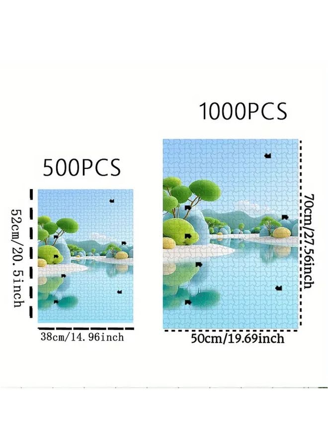 500pcs Adult Jigsaw Puzzle Vibrant Nature Scenes Challenging Intermediate Level Family Game - Image 1