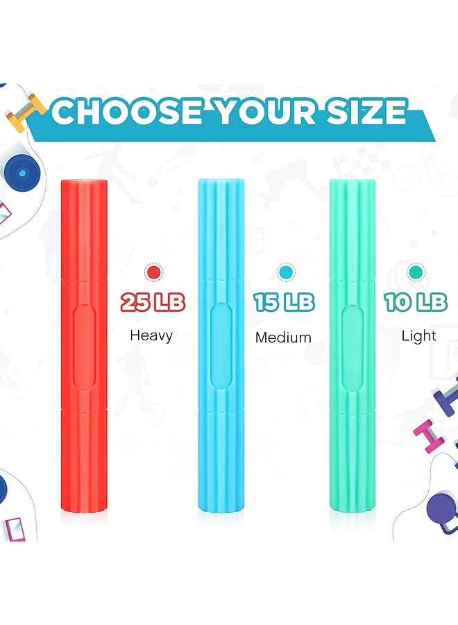 Excefore 3 Pcs Variable Resistance Arm Therapy Exercise and Stress Relief Bars Twist Hand Exerciser Bars for Joint Pain Relief & Improved Grip Strength Ideal for Tennis Golfer Wrist Forearms 3 Colors - Image 2