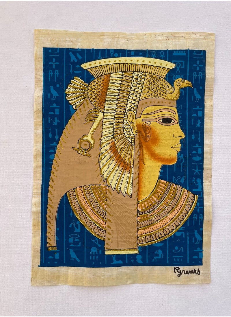 ماركة غير محددة ورقة بردي فرعوني كليوبترا مضيئة مقاس20*30 ازرق  - Image 1