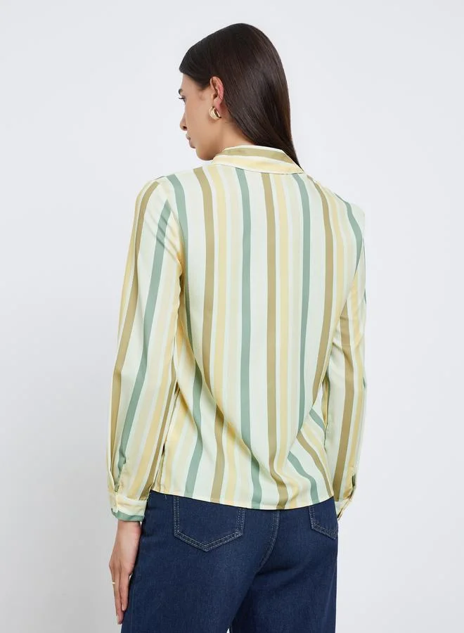 تايك تو Take Two Striped Long Sleeve Shirt