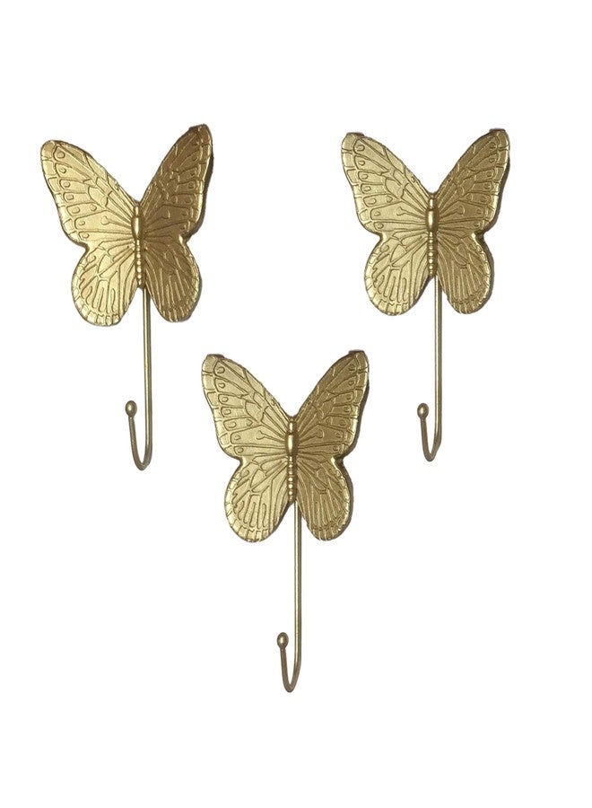 Aispama 3pcs Butterfly Decorative Wall Hooks, Vintage Key Holder Towel Hooks Single Cute Wall Hook Wall Mounted for Hanging Things Antique Hooks for Home Office Decor - Image 1