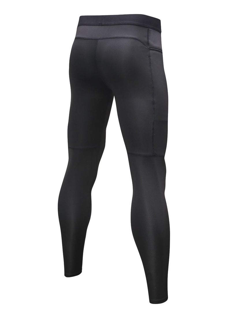 Loquat Men Quick Dry Breathable Elastic Running Trousers Black  - Image 2