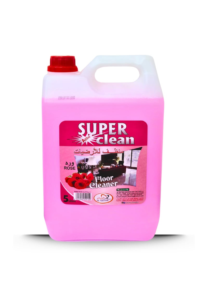 سوبر كلين منظف الأرضيات سوبركلين برائحة الورد 5 لتر – منظف قوي برائحة عطرية تدوم طويلاً - Image 1