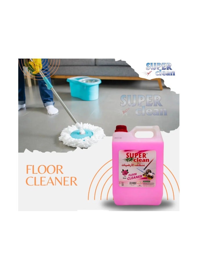 سوبر كلين منظف الأرضيات سوبركلين برائحة الورد 5 لتر – منظف قوي برائحة عطرية تدوم طويلاً - Image 2