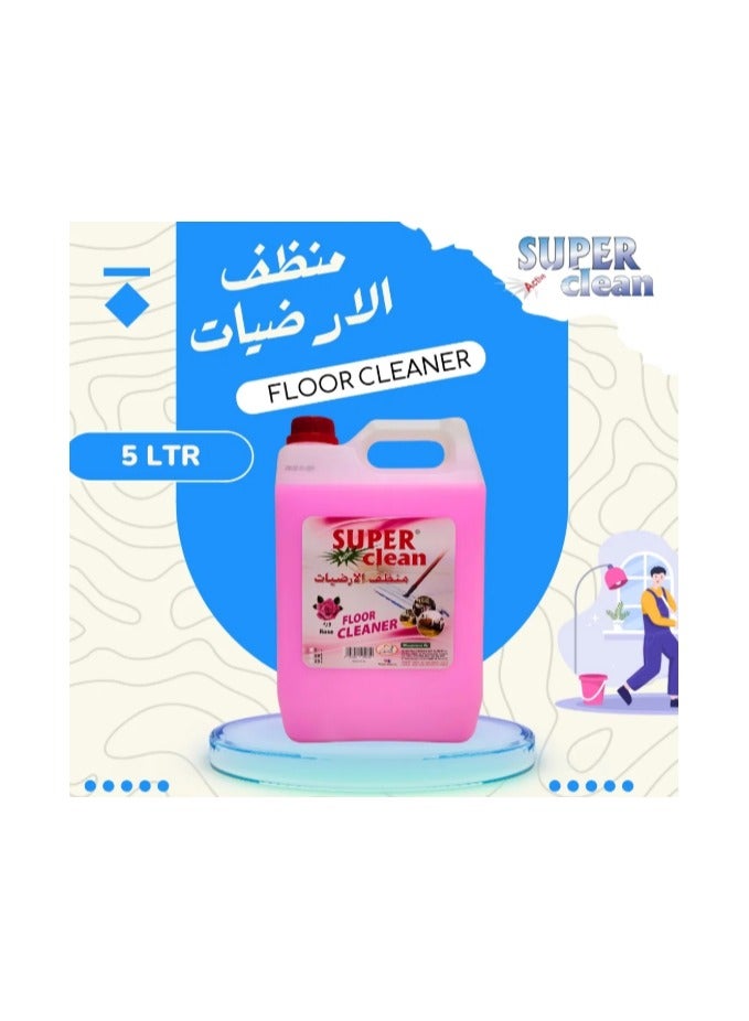 سوبر كلين منظف الأرضيات سوبركلين برائحة الورد 5 لتر – منظف قوي برائحة عطرية تدوم طويلاً - Image 5