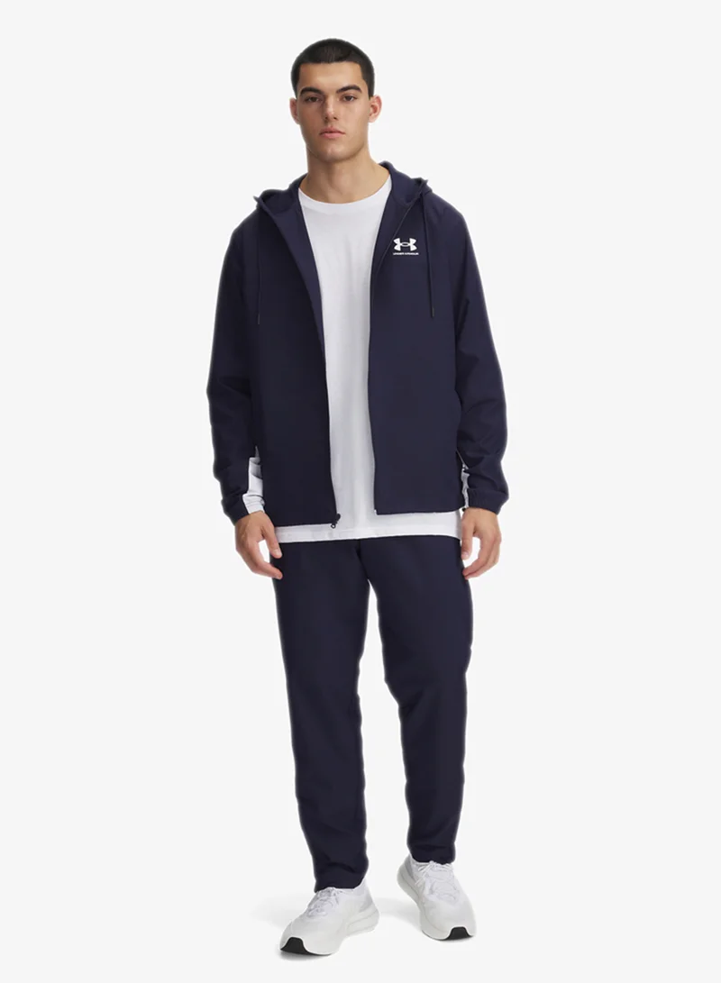 Under Armour Midnight Navy / Midnight Navy / White UA Rival Wvn Windbreaker Pnt for Men | Best Price UAE
