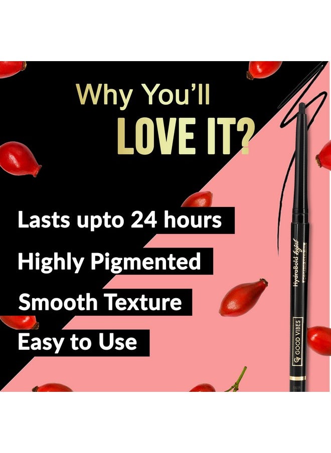 Good Vibes Hydrabold Intense Black Kajal (0.35G) | 24Hr Long Lasting Stay | Smudge Proof & Water Proof | With Rosehip Seed Oil | Highly Pigmented | Smooth Texture  - Image 3