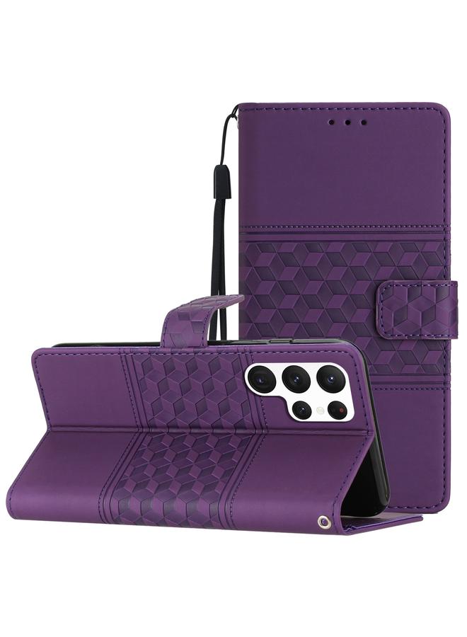 اس-توب جراب لهاتف Samsung Galaxy S24 Ultra 5G جراب هاتف من الجلد المنقوش بالألماس - Image 1