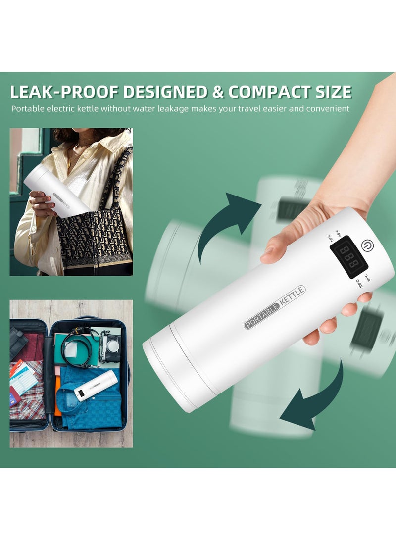 هولامي غلاية كهربائية للسفر - غلاية شاي وقهوة محمولة من الفولاذ المقاوم للصدأ 316، سخان ماء مع 4 مستويات تحكم في درجة الحرارة، إيقاف تلقائي وحماية من الغليان الجاف، سعة 500 مل، مناسبة للتخييم. - Image 3