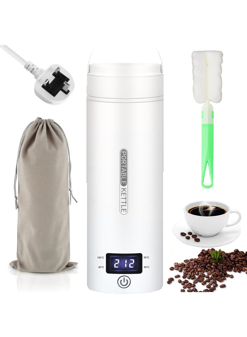 هولامي غلاية كهربائية للسفر - غلاية شاي وقهوة محمولة من الفولاذ المقاوم للصدأ 316، سخان ماء مع 4 مستويات تحكم في درجة الحرارة، إيقاف تلقائي وحماية من الغليان الجاف، سعة 500 مل، مناسبة للتخييم. - Image 1