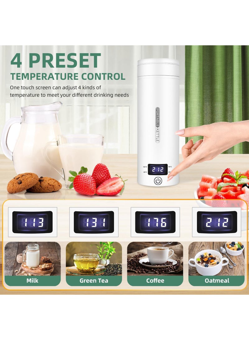 هولامي غلاية كهربائية للسفر - غلاية شاي وقهوة محمولة من الفولاذ المقاوم للصدأ 316، سخان ماء مع 4 مستويات تحكم في درجة الحرارة، إيقاف تلقائي وحماية من الغليان الجاف، سعة 500 مل، مناسبة للتخييم. - Image 2