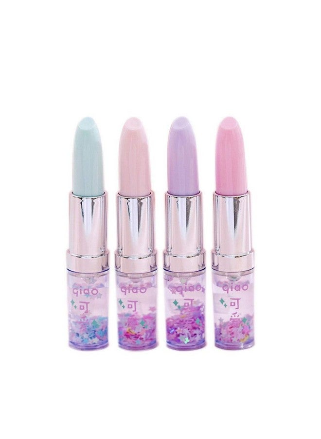 Funny live 4 Pcs Cute Sequins Drift Gel Ink Rollerball Pens Simulation Lipstick Ballpoint Pens, Funny Signature Pen Gift Pen, 0.7Mm Black Ink - Image 1