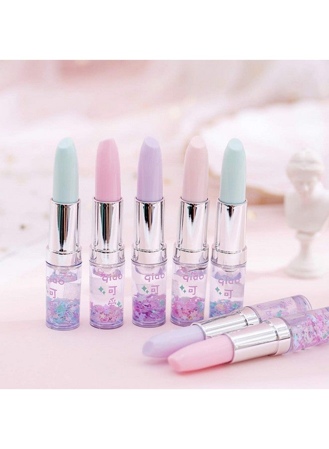 Funny live 4 Pcs Cute Sequins Drift Gel Ink Rollerball Pens Simulation Lipstick Ballpoint Pens, Funny Signature Pen Gift Pen, 0.7Mm Black Ink - Image 4