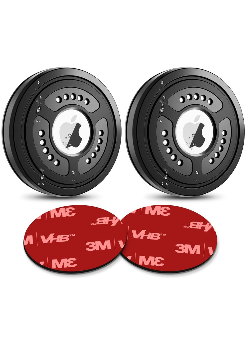 2 Pack IPX8 Waterproof AirTag Holder Case Cover, Airtag Sticker Stick on Adhesive Mount, Full Body Protection, Anti-Scratch Protective Tracker Sticker for Cars, Luggage, Bicycle - Image 1