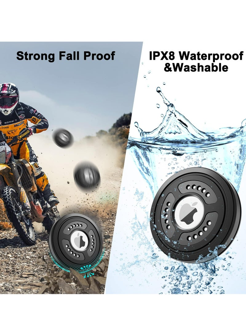 2 Pack IPX8 Waterproof AirTag Holder Case Cover, Airtag Sticker Stick on Adhesive Mount, Full Body Protection, Anti-Scratch Protective Tracker Sticker for Cars, Luggage, Bicycle - Image 2