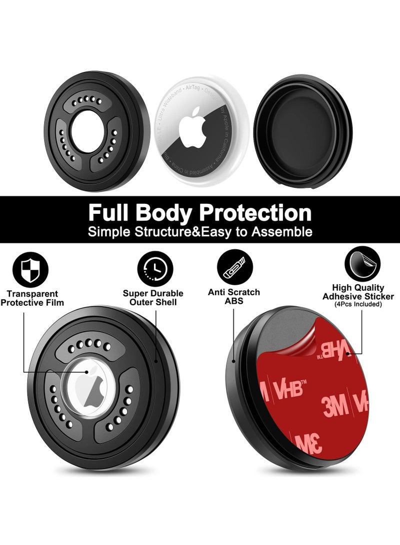 2 Pack IPX8 Waterproof AirTag Holder Case Cover, Airtag Sticker Stick on Adhesive Mount, Full Body Protection, Anti-Scratch Protective Tracker Sticker for Cars, Luggage, Bicycle - Image 3