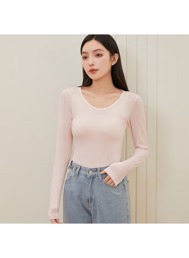 LANG SHA Langsha Women's Cotton Thin Slim Fit Versatile Stylish Long Sleeve Seamless Cotton Sweater Autumn Winter New Base Shirt - Image 1
