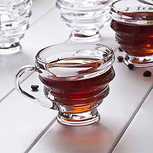 NVRA Transparent Spiral Designer MultiPurpose Bubble Honey Tea and Coffee Cup 210 ml Set of 12 - Image 5