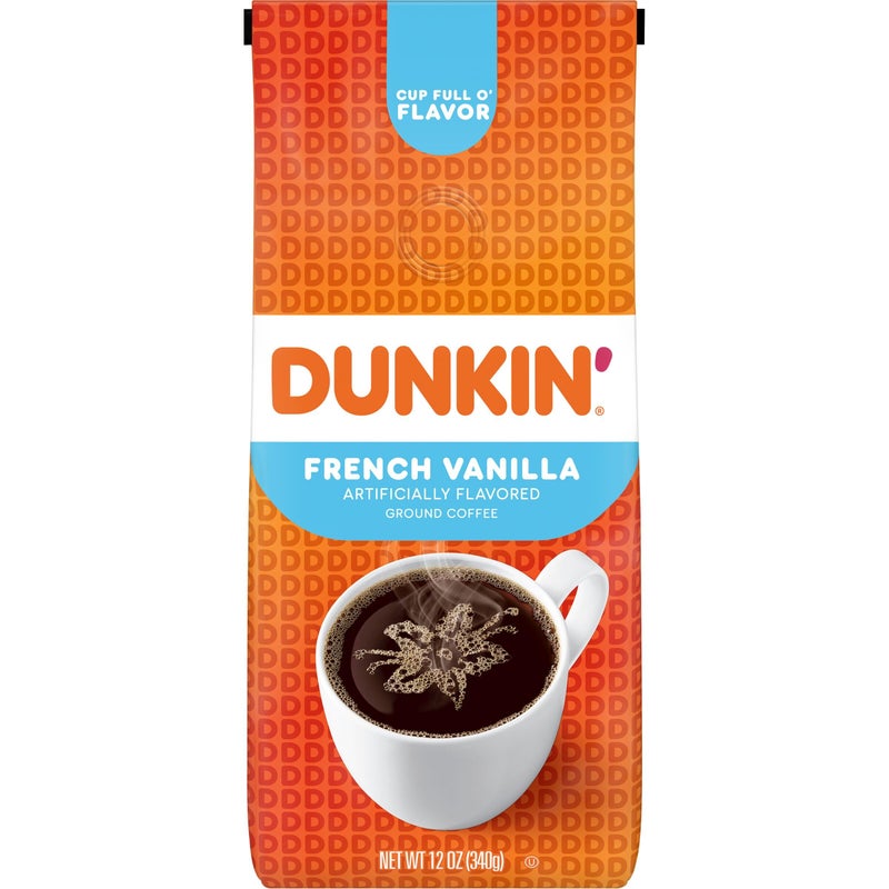 Dunkin' French Vanilla Flavored Ground Coffee, 12 Ounce (Pack of 1) - Image 1