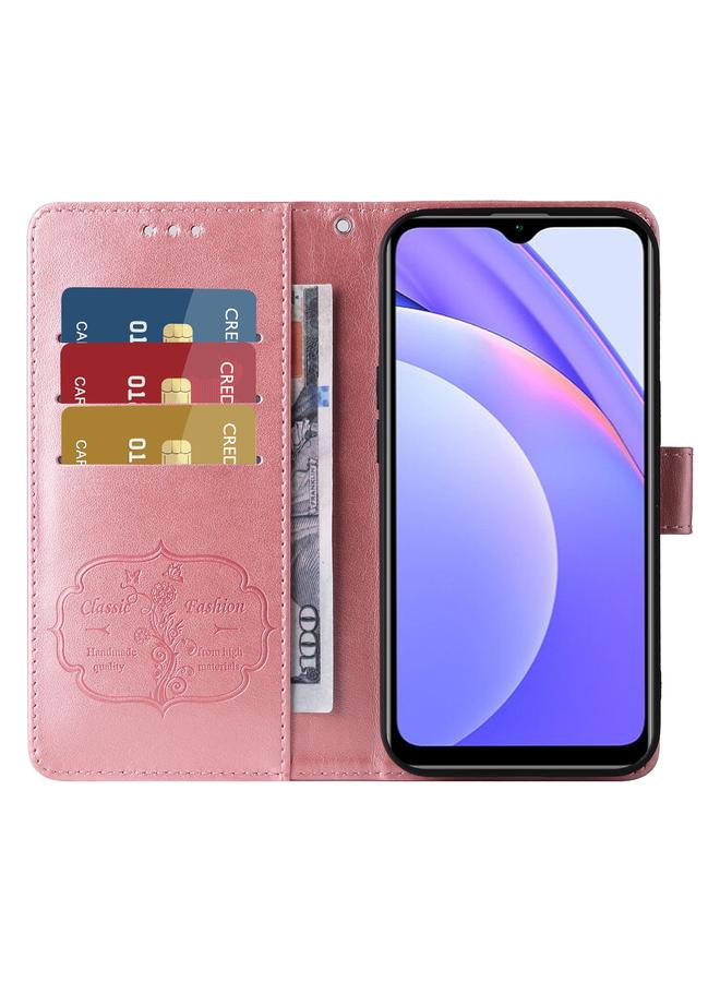 اس-توب جراب لهاتف Redmi Note 9 4G / 10X 4G جراب هاتف جلدي منقوش عليه زهور الفراشة - Image 4