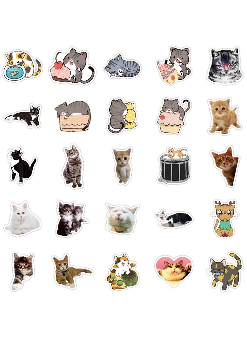 100 Pcs Lovely Little Cat Stickers Cartoon Cute Kitty Sticker for Kids Boys Girls Adult Durable Aesthetic Decals for Laptop Motorbike Car Computer Scrapbook - Image 5