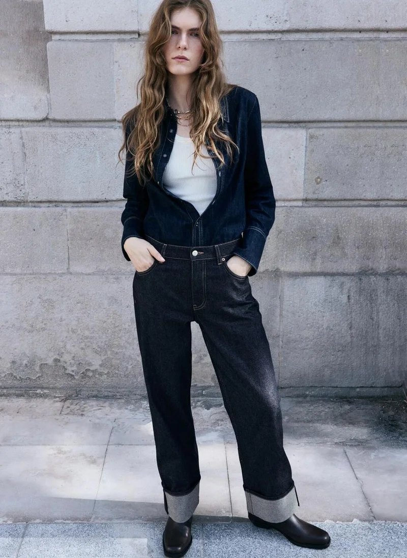 مانجو Turned-up straight jeans