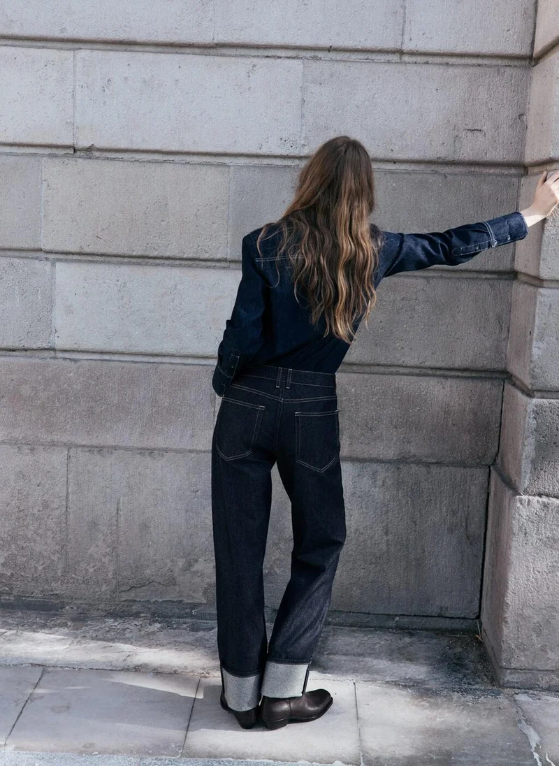 مانجو Turned-up straight jeans