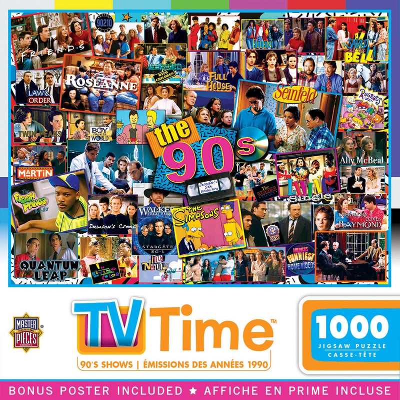 MasterPieces 1000 Piece Jigsaw Puzzle 90s TV Shows Collage Fun for Adults Family Kids NonGlare Finish 1925 x 2675 - Image 2