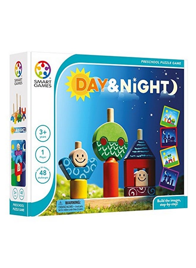 SmartGames Day & Night Wooden Cognitive Skill-Building Puzzle Game Featuring 48 Playful Challenges For Ages 2+ - Image 2