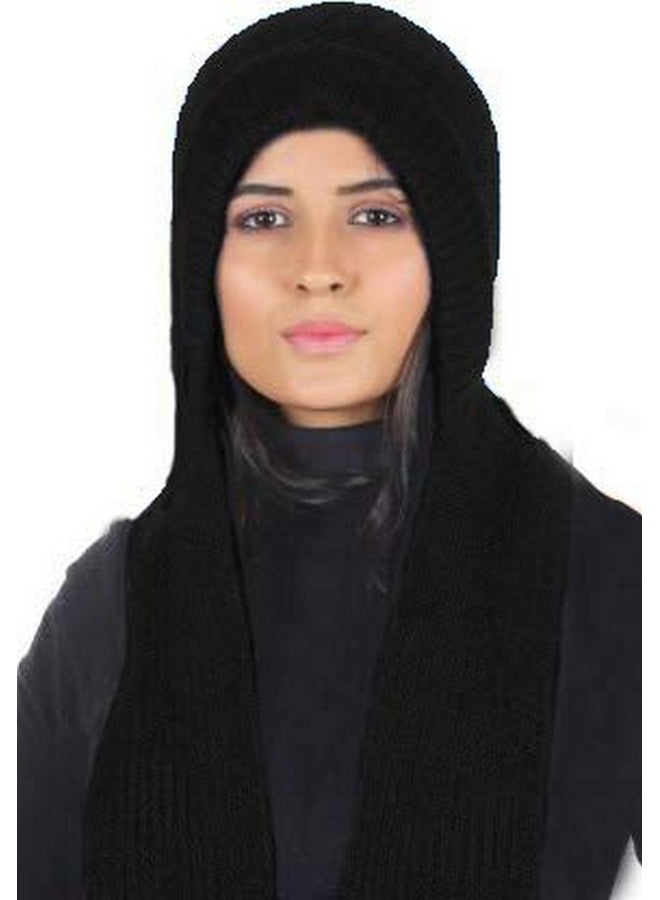 ROL وشاح قبعة صوفية أنيقة ROL Reoutlook 2 في 1 للنساء (أسود) - Image 3