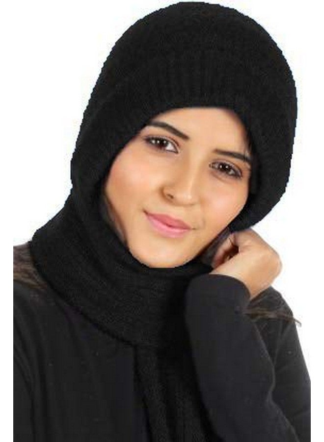 ROL وشاح قبعة صوفية أنيقة ROL Reoutlook 2 في 1 للنساء (أسود) - Image 2