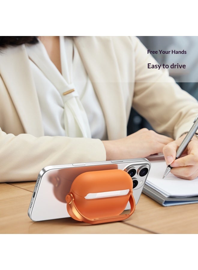 Safety Lock for Airpods pro3 Case, TPU Case for Apple Airpods pro3 Case, Drop Protection Airpods pro3 Case Cover for Men with Lock and Keychain, orange - Image 4