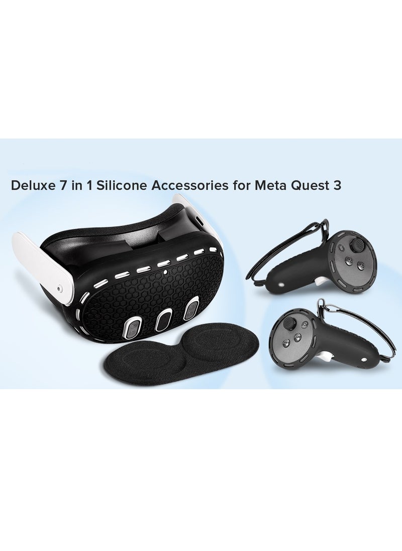 Generic 7in1 VR Accessories Kits for Meta Quest 3 Silicone Protective Cover VR Headset Lens Cap Protection Case for Meta Quest 3  - Image 3