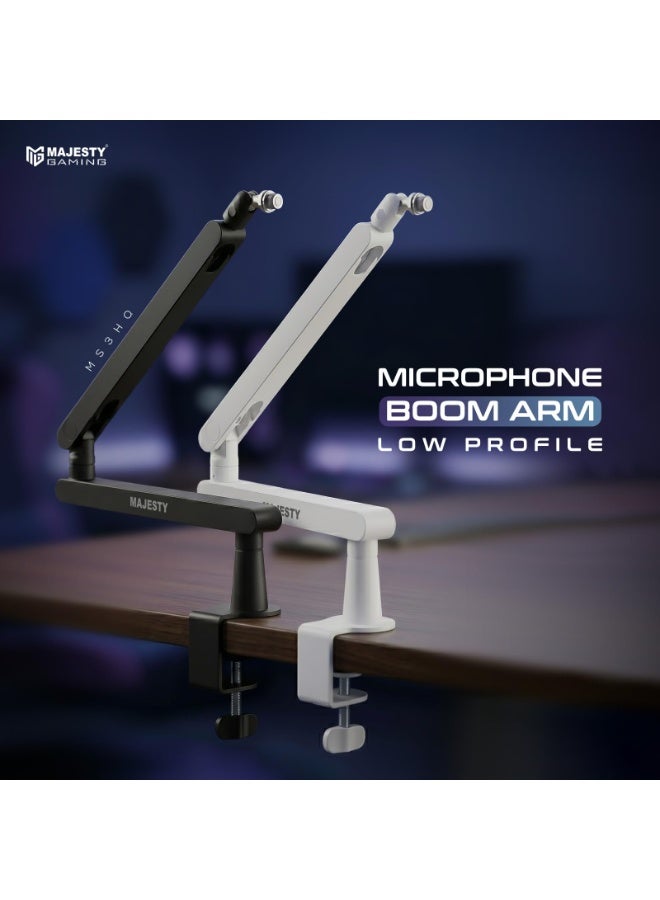 Majesty Professional Microphone Arm 360 Degree Rotation | Mic Stand for Podcasting, Streaming, Recording, Gaming, and Content Making | Internal Cable Management | Anti-Vibration Stand Up to 2kg White - Image 2